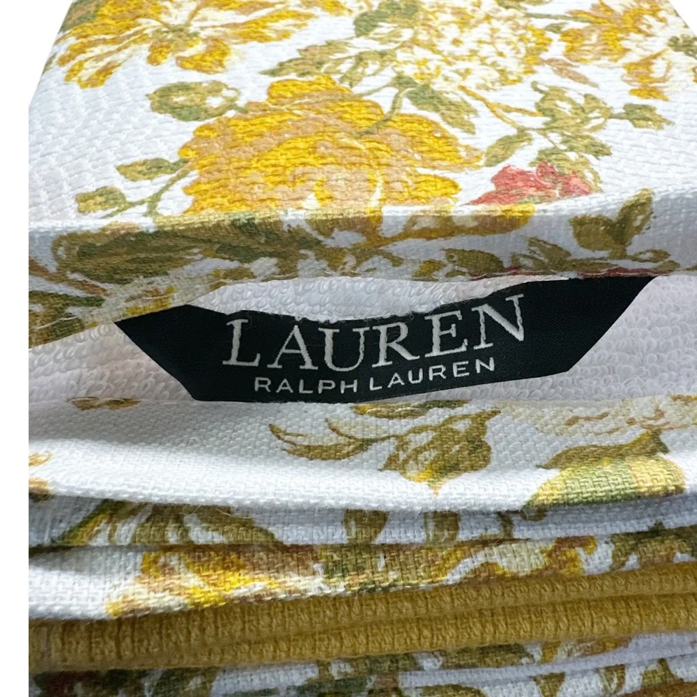 NEW Lauren Ralph Lauren QUILTED ROSE GOLD Kitchen Towel Set/3